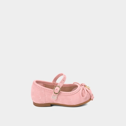 Vista 2 Sapatilha Boneca Molekinha Bebê Laço Pingente Estrela Rosa Rosa