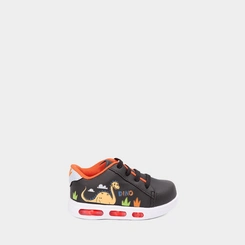 Tênis Casual Bebê Vertus Dinossauro Led Preto