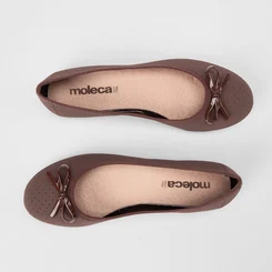 Sapatilha Feminina Moleca Laço Perfuros Nobuck Marrom