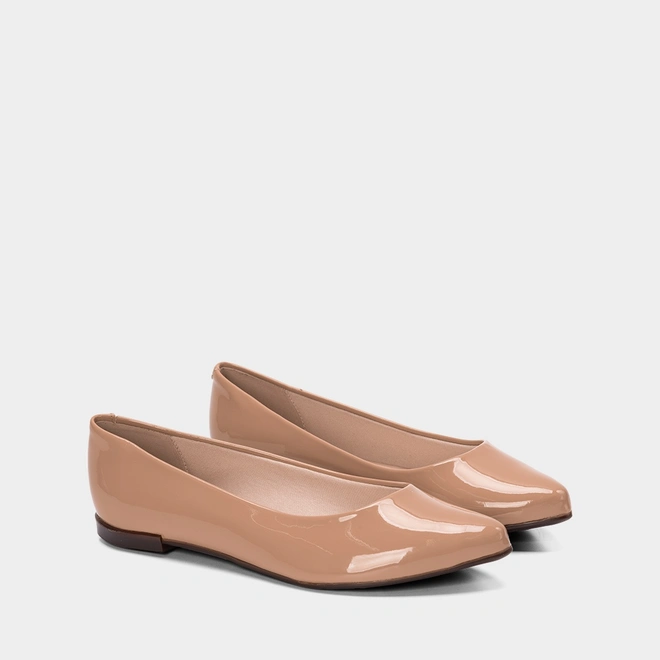 Sapatilha Feminina Moleca Verniz Nude