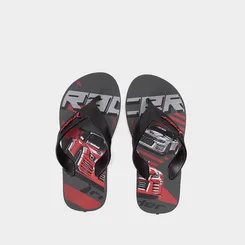 Chinelo Infantil Rider Street Joy Estampa Carros Preto & Vermelho