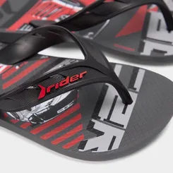 Chinelo Infantil Rider Street Joy Estampa Carros Preto & Vermelho