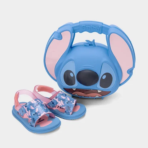 Sandália Bebê Grendene Kids + Brinde Maleta Do Stitch Azul