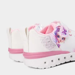 Tênis Casual Infantil Gabrielinha Contato Holográfico Led Branco & Rosa
