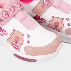 Tênis Casual Juvenil Gabrielinha Com Led Capivara Metalizada Branco