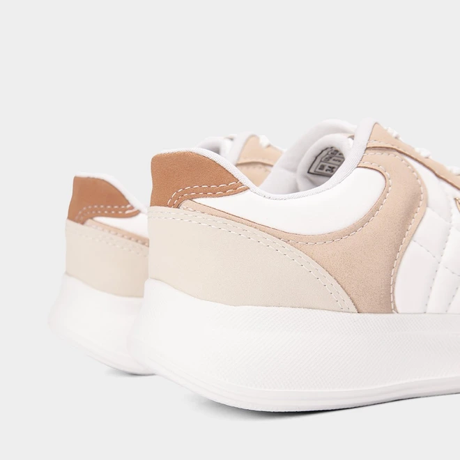 Tênis Casual Feminino MIssissipi Recortes Branco & Bege