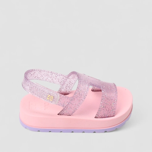 Sandália Infantil Zaxy Glitter Rosa & Lilás