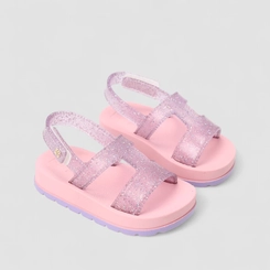 Sandália Infantil Zaxy Glitter Rosa & Lilás