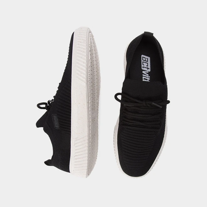 Tênis Actvitta Casual Masculino Tecido Knit Preto
