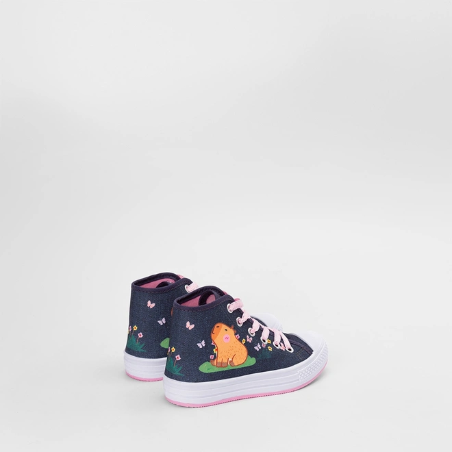 Tênis Casual Cano Baixo Infantil Gabrielinha Capivara Azul