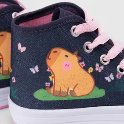 Tênis Casual Cano Baixo Infantil Gabrielinha Capivara Azul