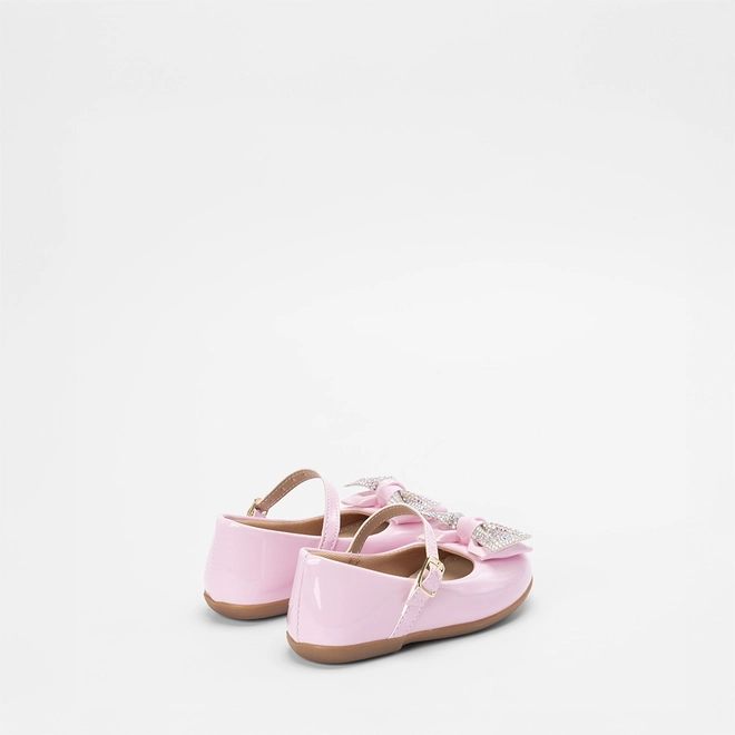 Sapatilha Boneca Infantil Gabrielinha Duplo Laço Strass Rosa