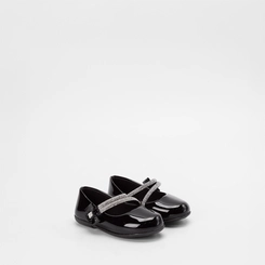 Sapatilha Boneca Gabrielinha Tira Dupla Strass Preto