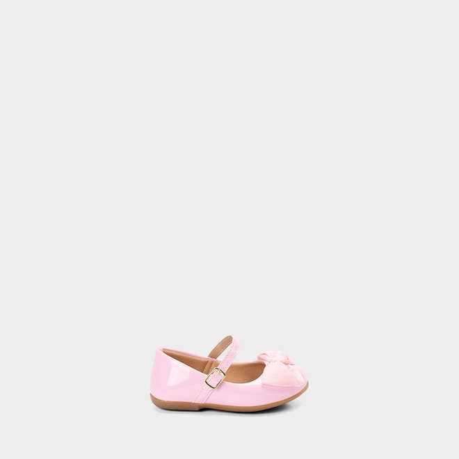 Sapatilha Infantil Gabrielinha Laço Verniz Rosa