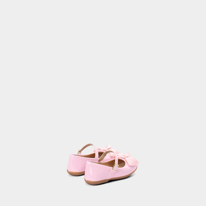 Sapatilha Infantil Gabrielinha Laço Verniz Rosa