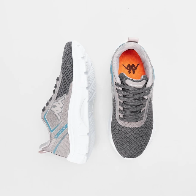 Tênis Esportivo Kappa Sport Mesh Detalhes Azul & Cinza