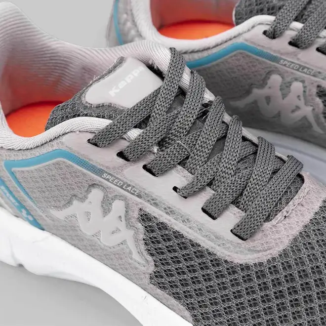 Tênis Esportivo Kappa Sport Mesh Detalhes Azul & Cinza
