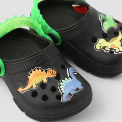 Babuche Infantil Vertus Dinossauro Preto