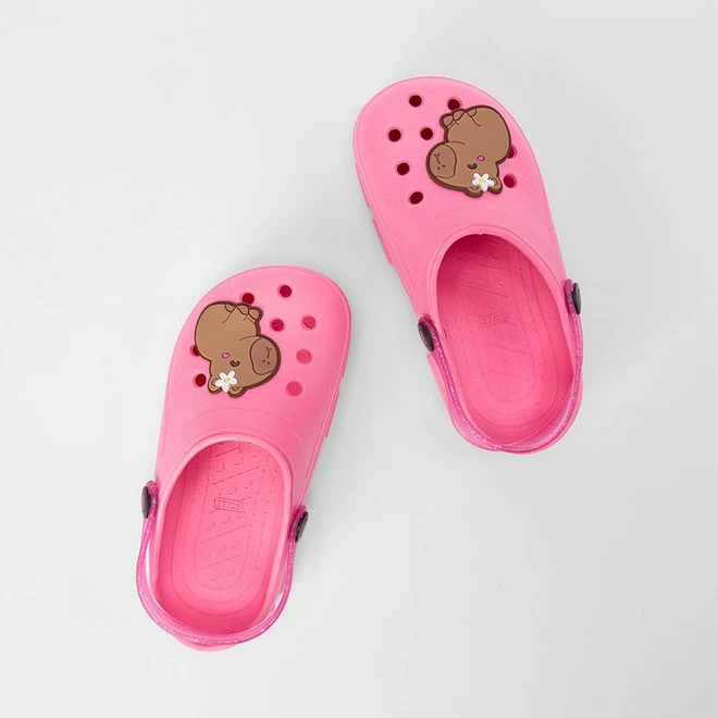 Babuche Infantil Gabrielinha Capivara Rosa