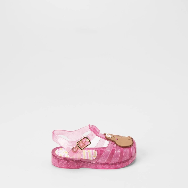 Sandália Aranha Bebê LueLua Capivara Glitter Rosa