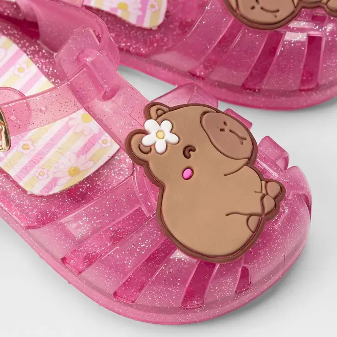 Sandália Aranha Bebê LueLua Capivara Glitter Rosa