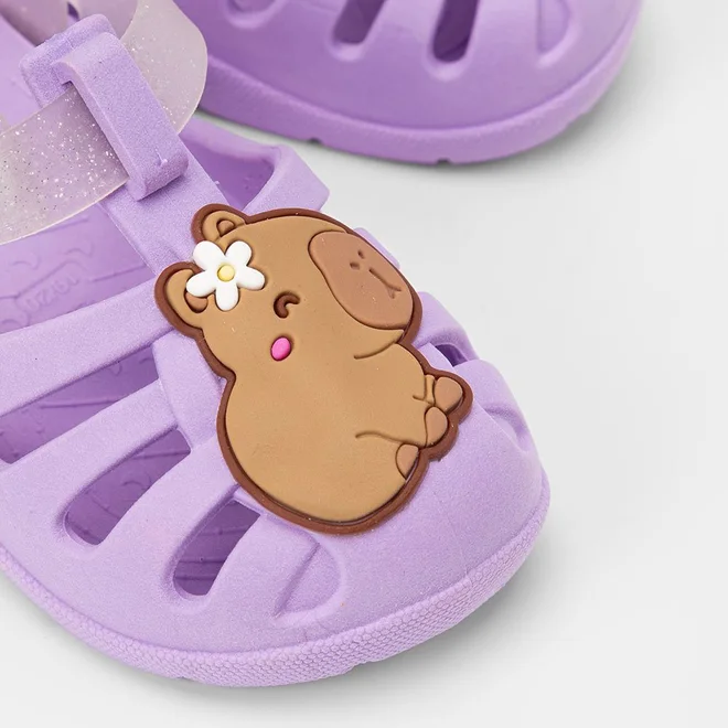 Sandália Bebê Gabrielinha Capivara Gliiter Roxo