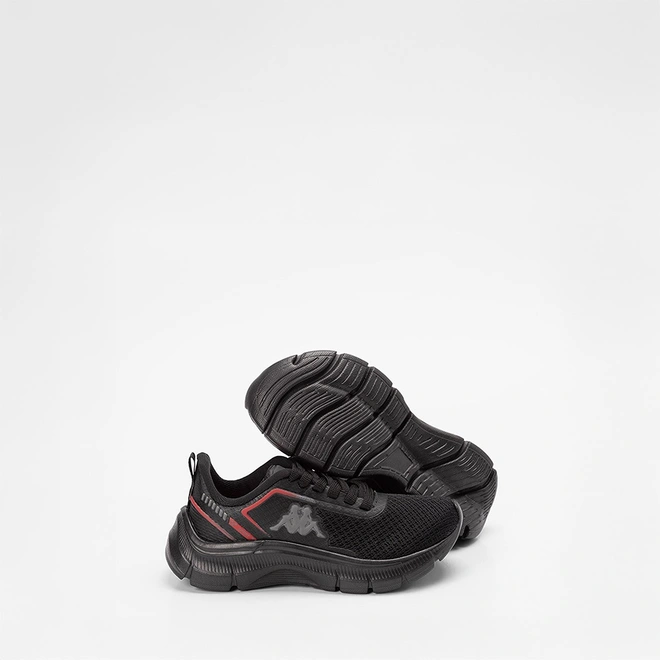 Tênis Esportivo Kappa Sport Mesh Detalhes Vermelhos & Preto