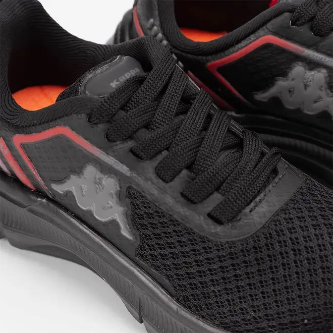 Tênis Esportivo Kappa Sport Mesh Detalhes Vermelhos & Preto