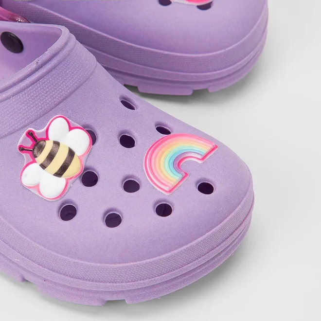 Babuche Infantil Gabrielinha Aplicações Divertidas Roxo
