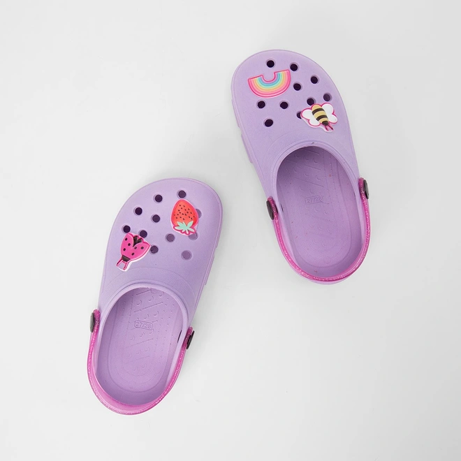 Babuche Infantil Gabrielinha Aplicações Divertidas Roxo