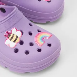 Babuche Infantil Gabrielinha Aplicações Divertidas Roxo