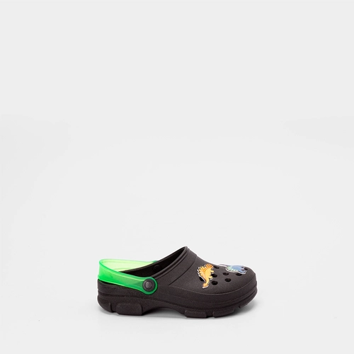 Babuche Infantil Vertus Dinossauro Preto