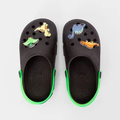 Babuche Infantil Vertus Dinossauro Preto