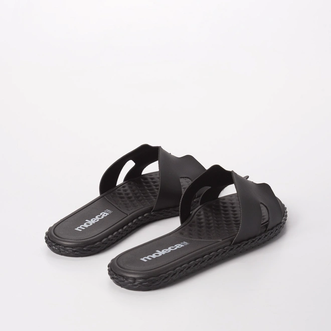 Rasteira Feminina Moleca Com Tira Texturizada Preto
