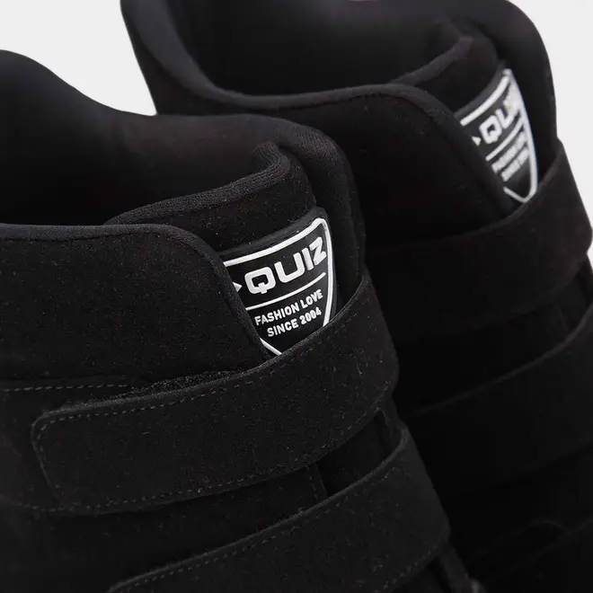 Tênis Sneaker Feminino Quiz Cano Alto Camurça Preto