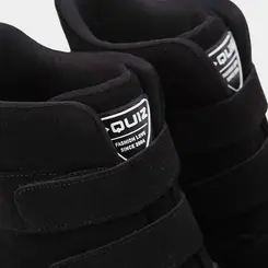 Tênis Sneaker Feminino Quiz Cano Alto Camurça Preto