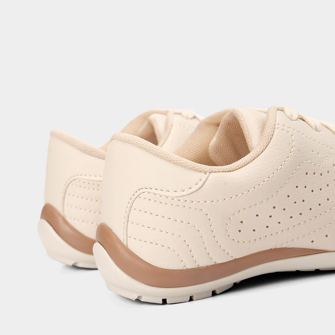 Tênis Casual Feminino Gabriela Detalhe Perfuros Bege