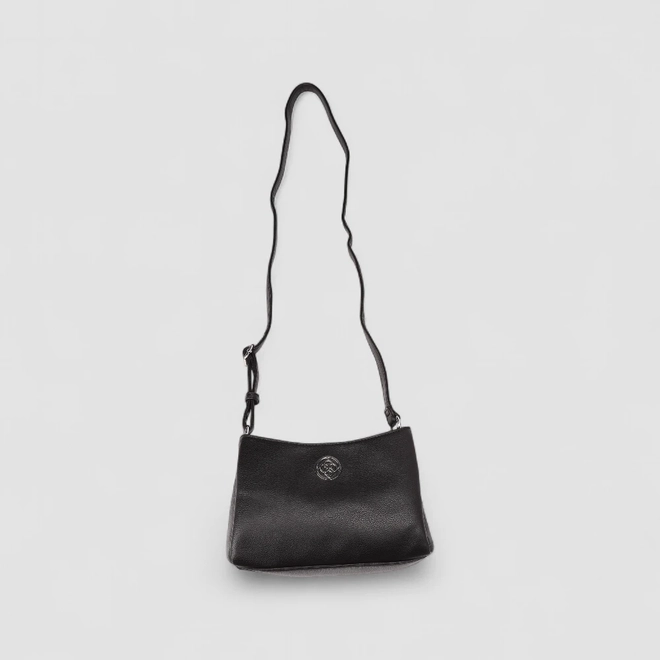 Bolsa Transversal Penélope Média Detalhe Divisórias Preto