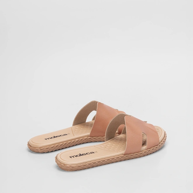 Rasteira Feminina Moleca Com Tira Texturizada Nude