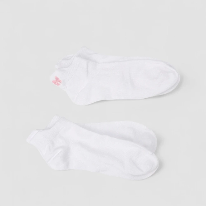 Kit Meia Feminina STZ Cano Curto Detalhe Laço 2 Pares 35-39 Branco