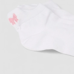 Kit Meia Feminina STZ Cano Curto Detalhe Laço 2 Pares 35-39 Branco