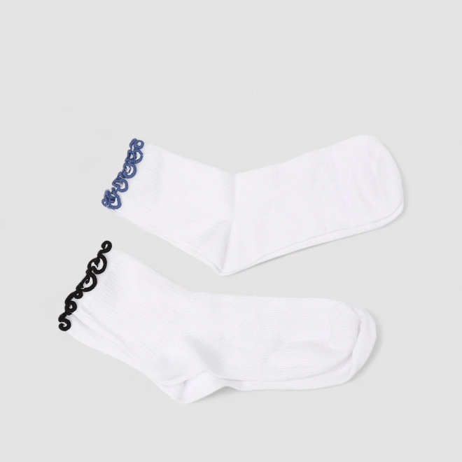 Meia Feminina Stz Detalhe Babadinho Branco