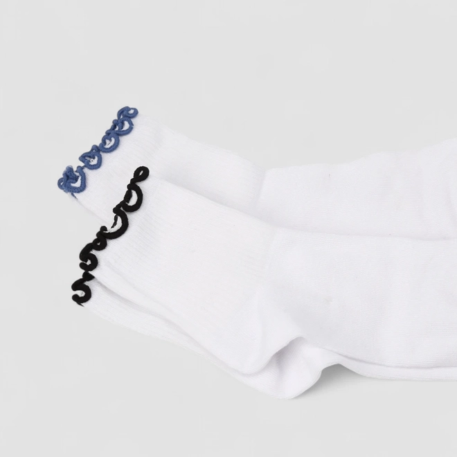 Meia Feminina Stz Detalhe Babadinho Branco