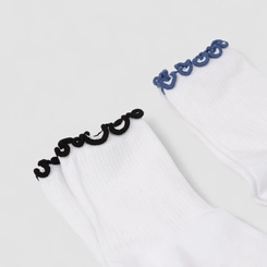 Meia Feminina Stz Detalhe Babadinho Branco