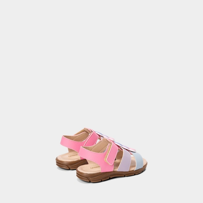 Sandália Papete Bebê Gabrielinha Coração Tira Contato Corações Multicolor