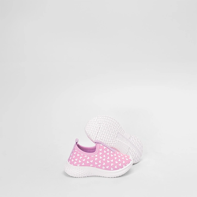 Slip On Bebê Vertus Calce Fácil Mini Coração Rosa