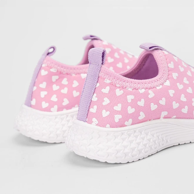 Slip On Bebê Vertus Calce Fácil Mini Coração Rosa