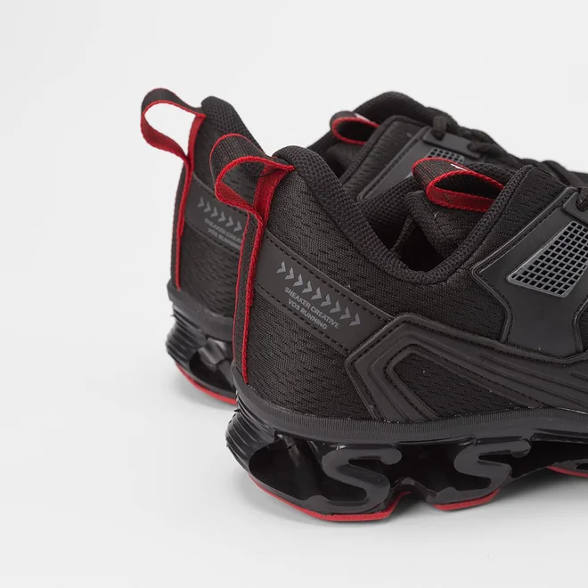 Tênis Esportivo Masculino Vertus Preto & Vermelho