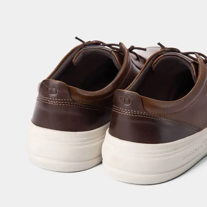 Tênis Casual Masculino Democrata Couro Clay Original Marrom