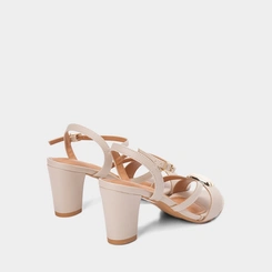 Sandália Salto Grosso Médio Vizzano Enfeite Bold Cinza
